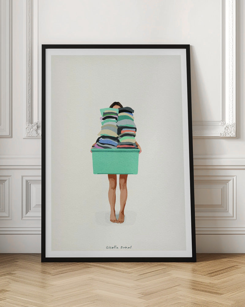 Laundry Basket | Minimal Utility Room Art