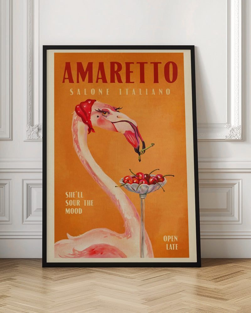Amaretto Flamingo Art Deco Italian Cafe Travel Art
