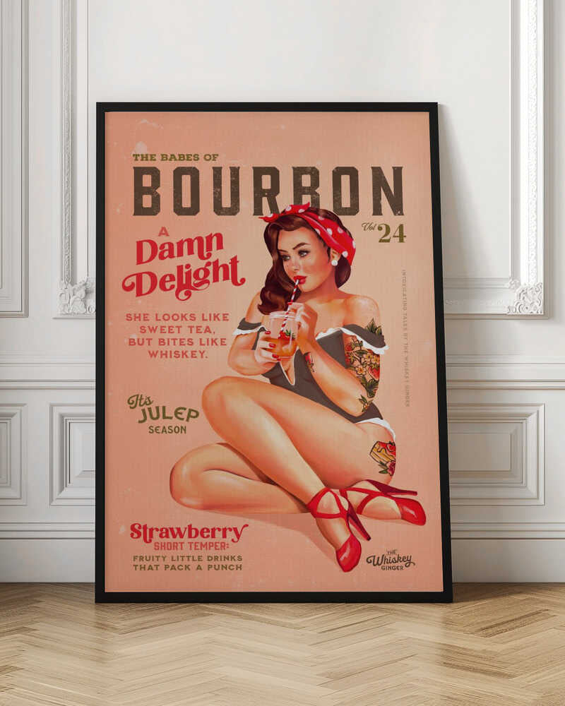 Bourbon Babes Vol 22 Vintage Pinup Girl Drinking A Cocktail