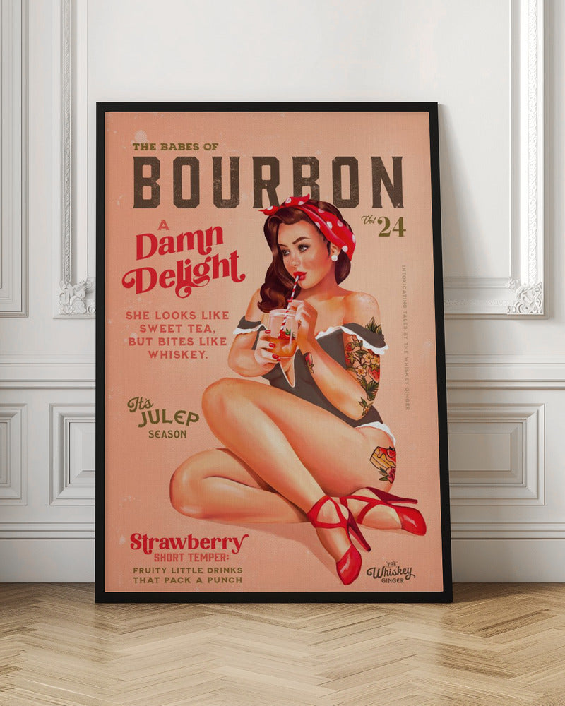 Bourbon Babes Vol 22 Vintage Pinup Girl Drinking A Cocktail