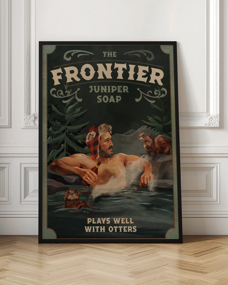 Frontier Man With Otters