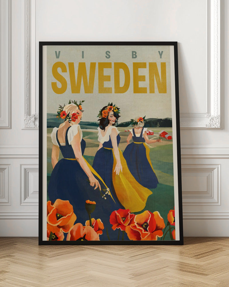 Visby Sweden Flower Girls | Travel wall art