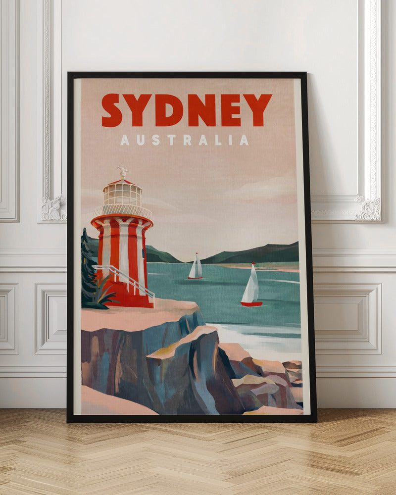 Sydney Australia Lighthouse Nautical Travel Art