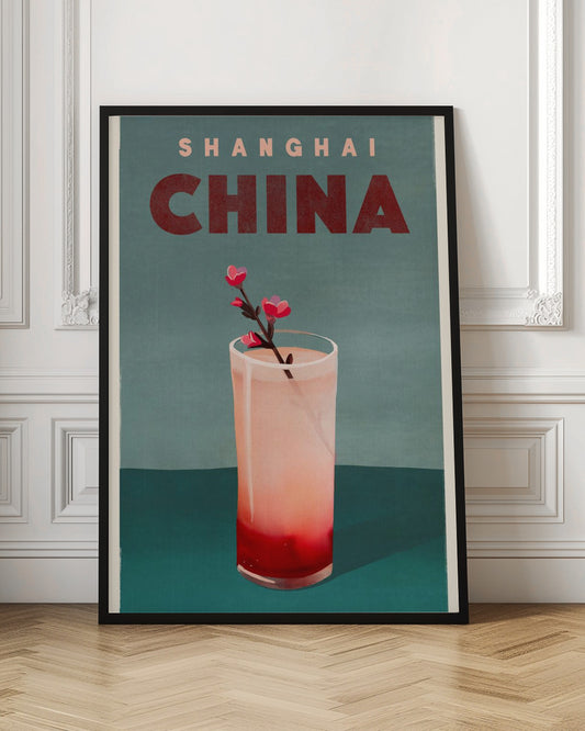 Travel Poster Cocktail | Shanghai China wall art