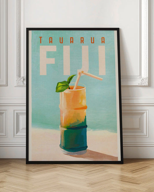 Tavarua Fiji Cocktail Poster Travel Art