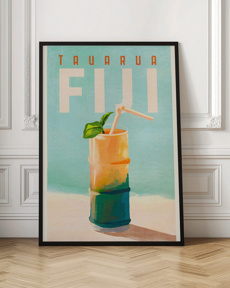 Tavarua Fiji Cocktail Poster Travel Art