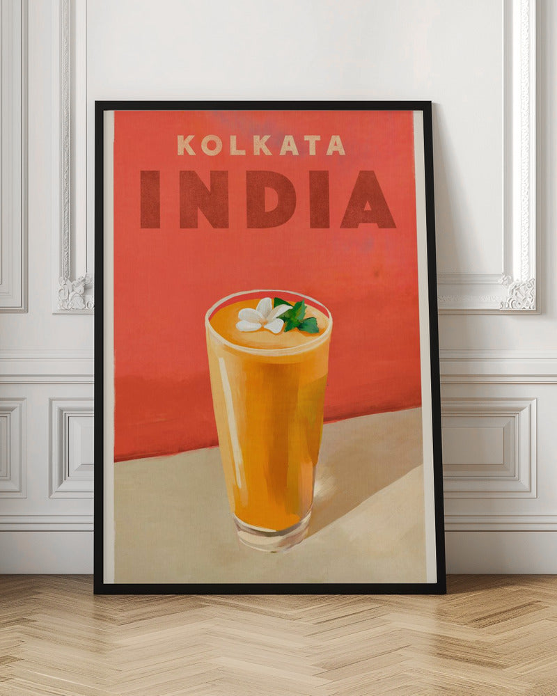 Travel Poster Cocktail Kolkata India | Bar wall art