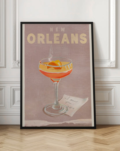 New Orleans Cocktail Travel Poster