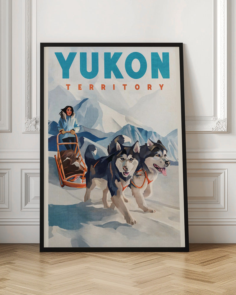 Yukon Territory Dog Sled Travel Poster | Dog print