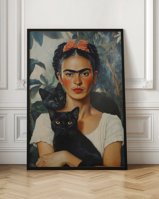 Frida Kahlo and cats