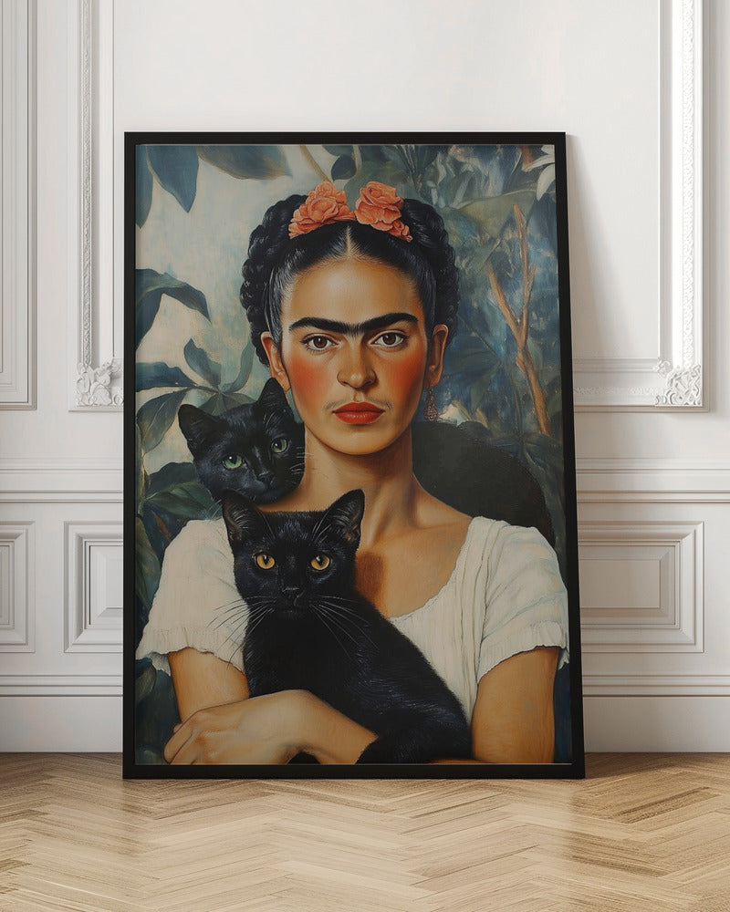Frida Kahlo and cats