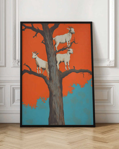 Goats in an Orange Tree