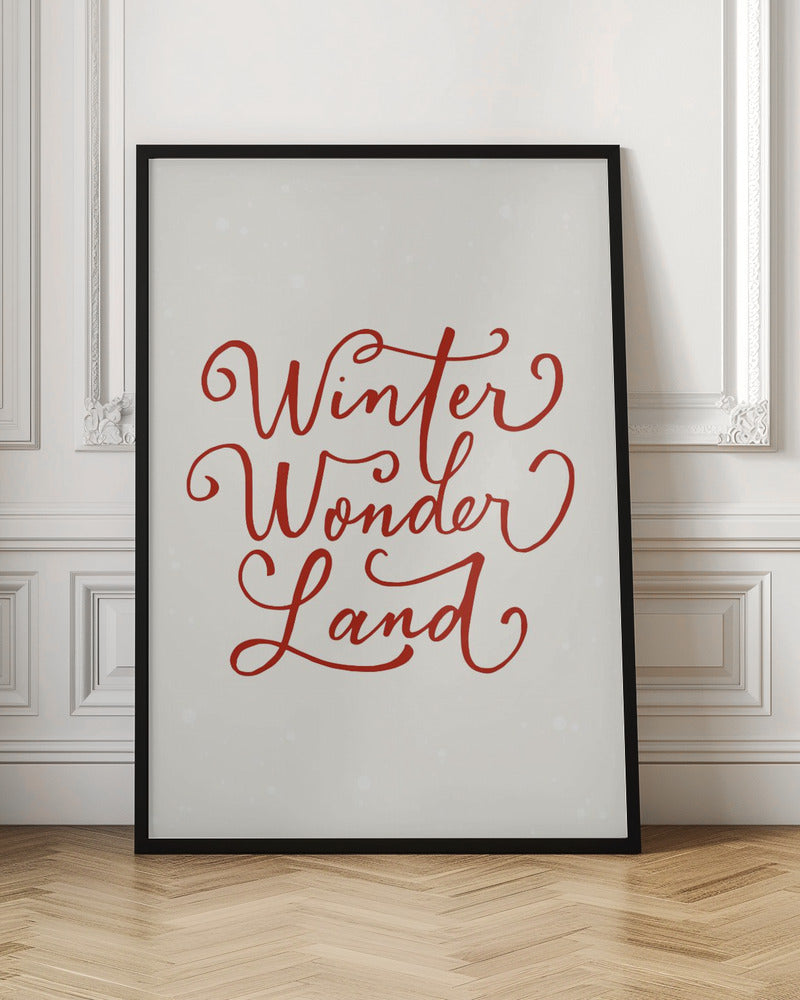 Winter Wonderland Text (green), Christmas NoǮl Holiday Winter Quote Typography Lettering