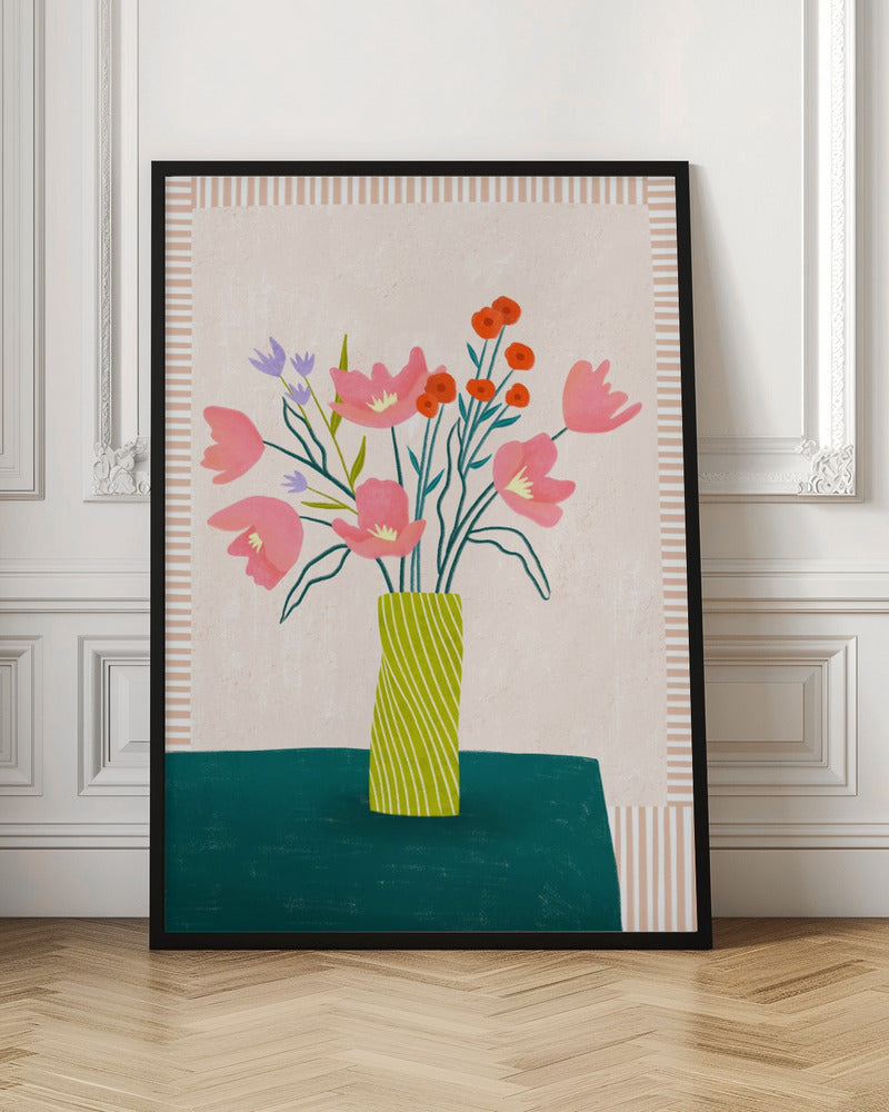Colorful Blossoms in Stripes