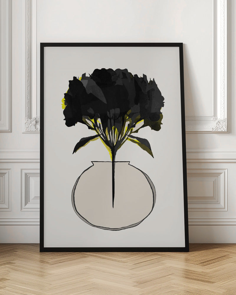 Black Flowers In Vase