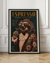 Load image into Gallery viewer, Art Deco Espresso Martini Drinking Sloth
