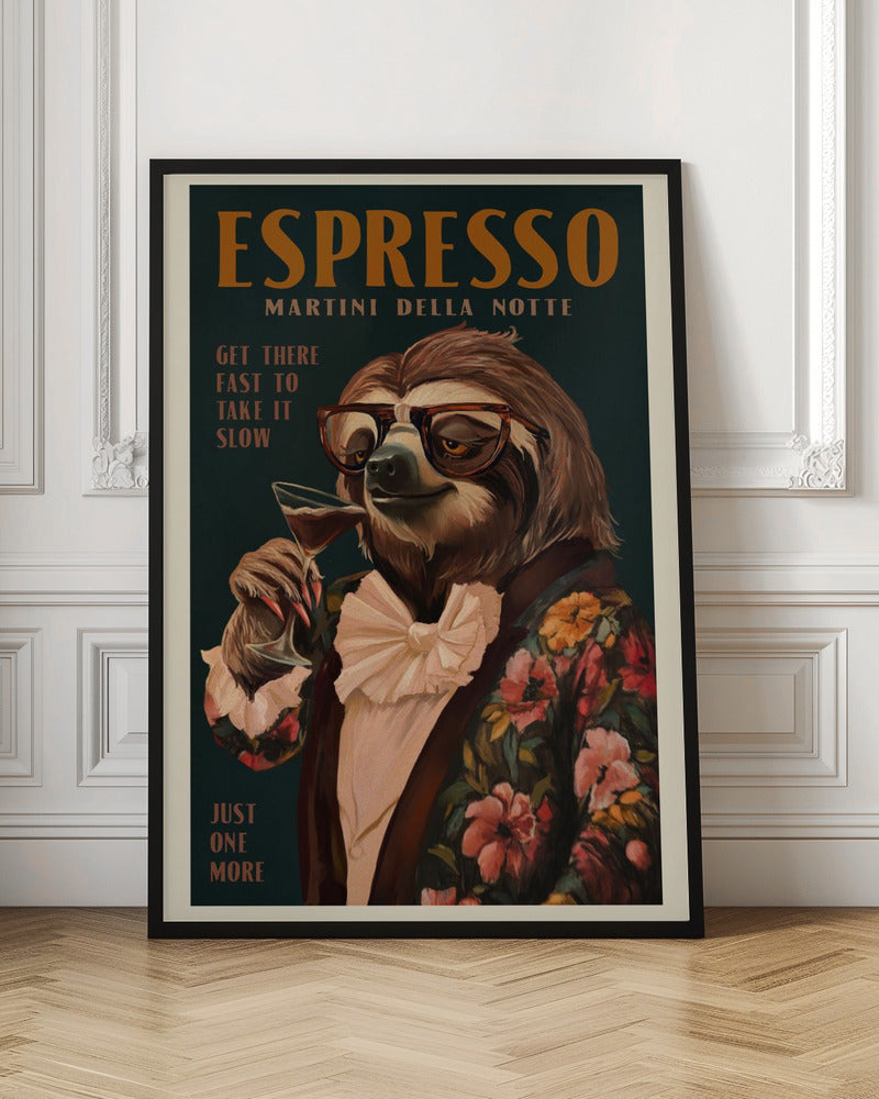 Art Deco Espresso Martini Drinking Sloth