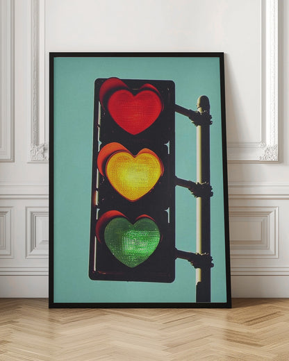 Traffic Light In Love | Heart wall art