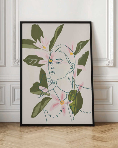Yellow Eyes Floral Portrait