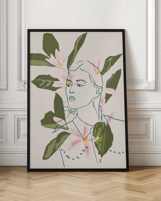 Yellow Eyes Floral Portrait