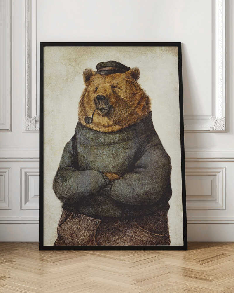 Bear Dressed In A Sweater And Cap