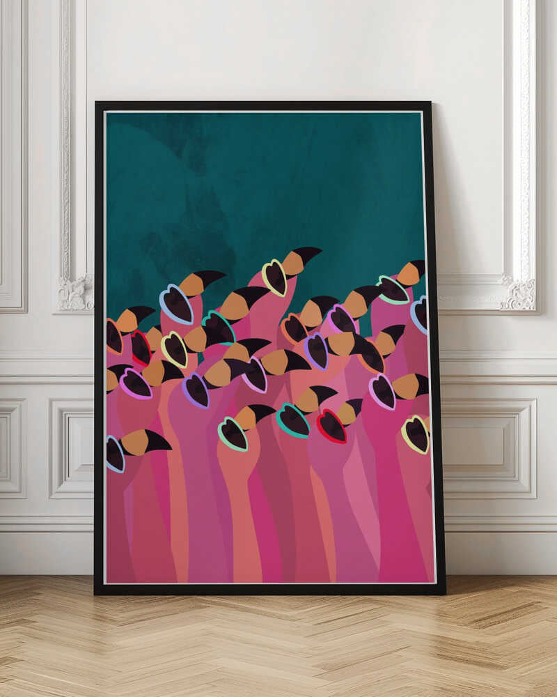 Vibrant Flamingo Hearts