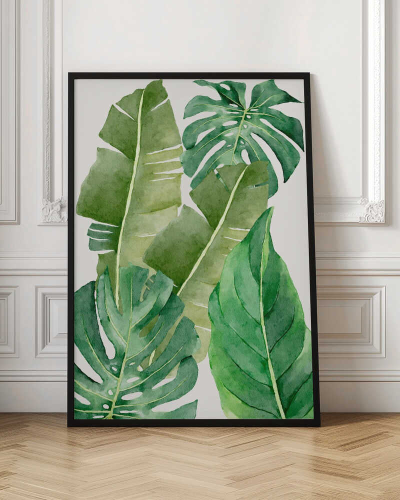 Watercolor Jungle Leaves