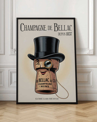 Champagne De Bellac Vintage Advert Poster Art