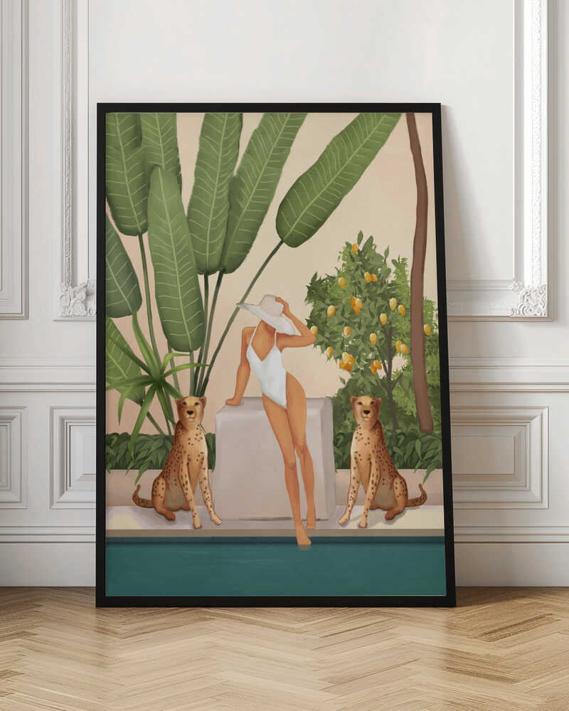 Tropical Woman and Cheetahs