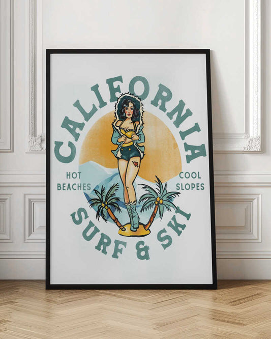 California Surf &amp; Ski Pin Up Art