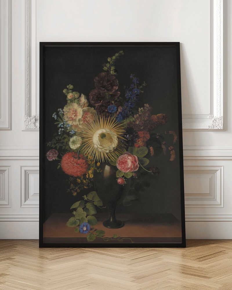 A Porphyry Vase With Cactus Grandiflora and Other Flowers By C. D. Fritzsch