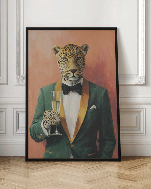 Leopard In Green Tuxedo