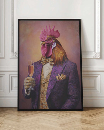 Rooster In a Purple Tuxedo
