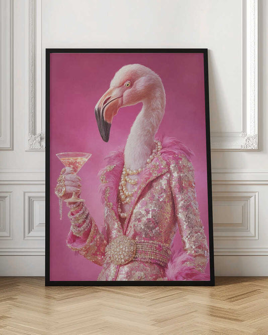 Flamingo In a Disco Jumpsuit