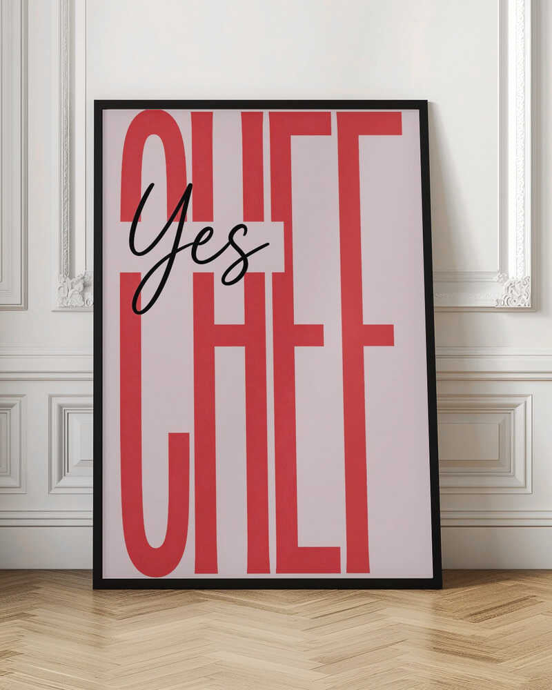 Yes Chef Typography - Kitchen Art