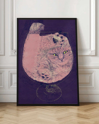 Fluffy Cat In Glass