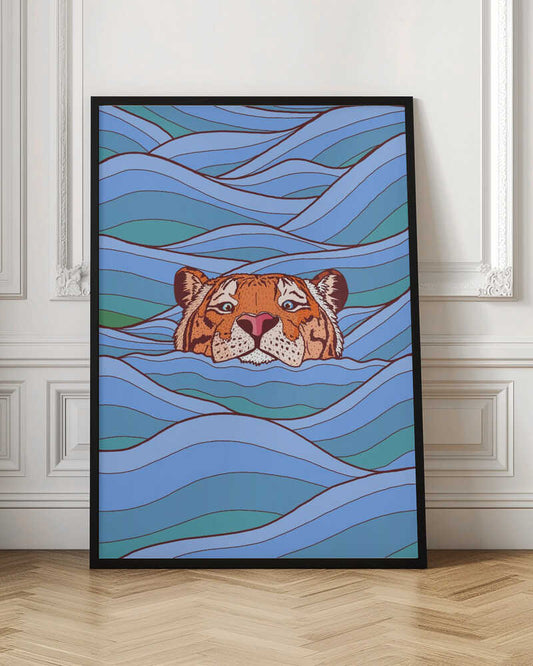 Tiger In Blue Waves