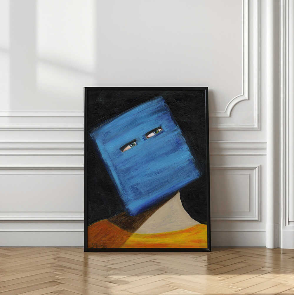 Abstract Blue Head Portrait
