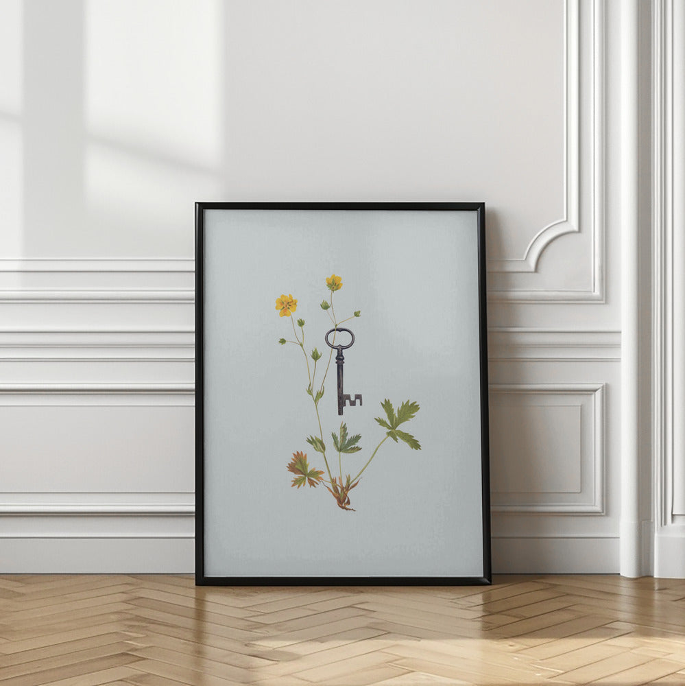 Botanical vintage key