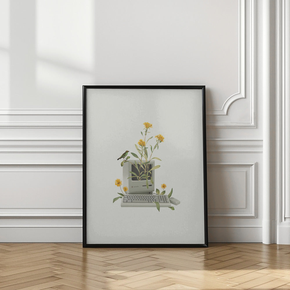 Floral vintage computer