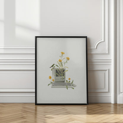 Floral vintage computer