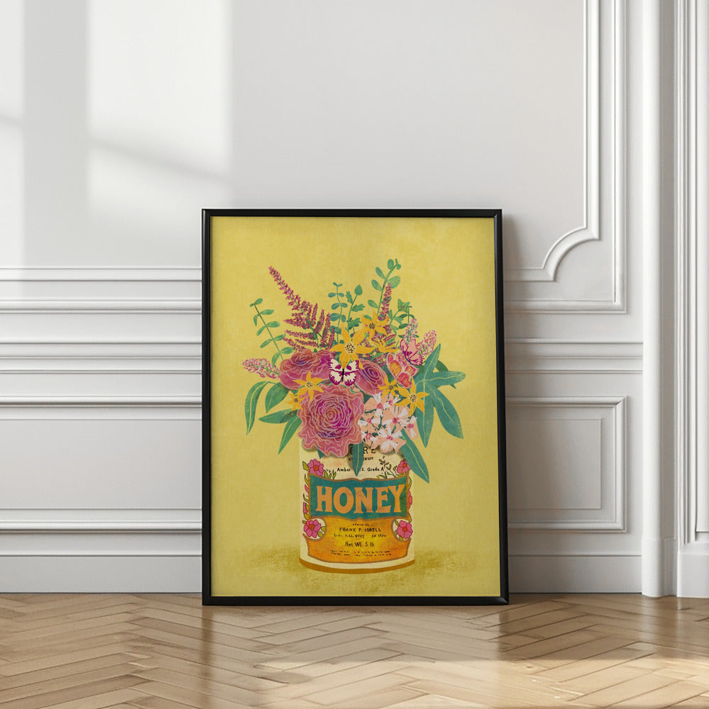 Flowers In a vintage Honey Can