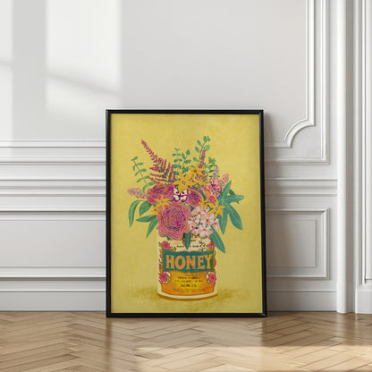 Flowers In a vintage Honey Can