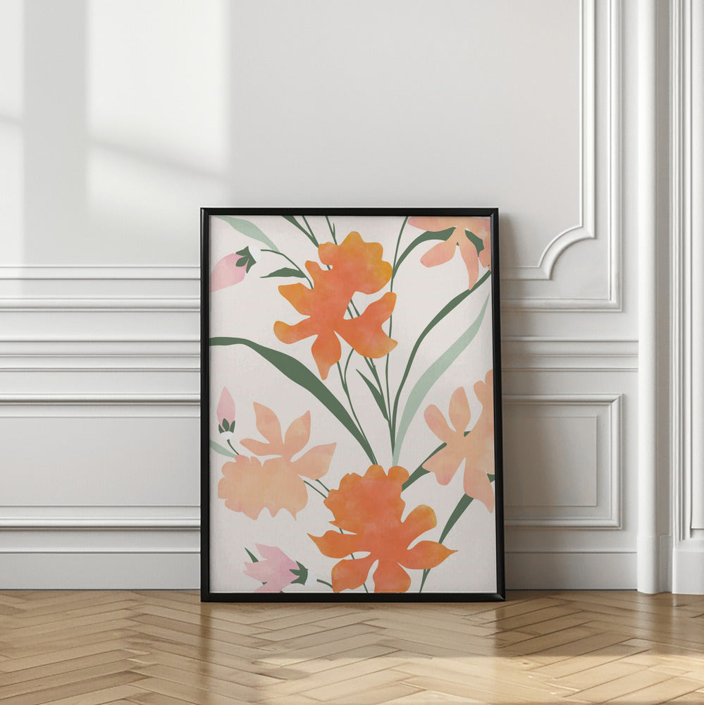 Floral Pattern With Abstract Colorful Flowers