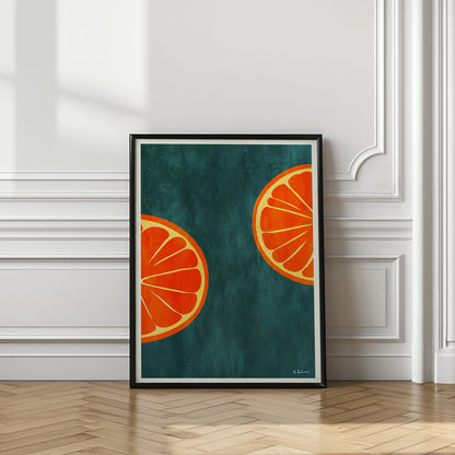 You and Me | Water colour orange fruit wall art
