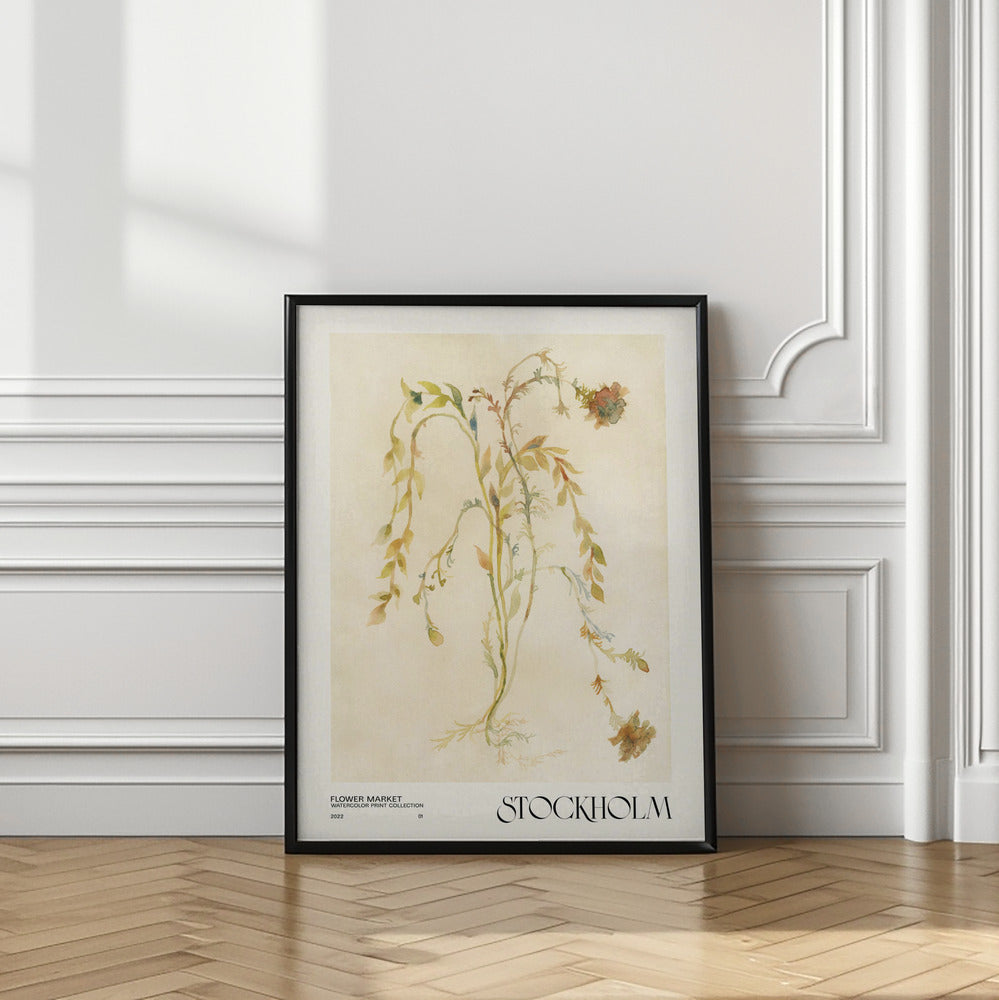 Watercolor print collection. Flower market - Stockholm