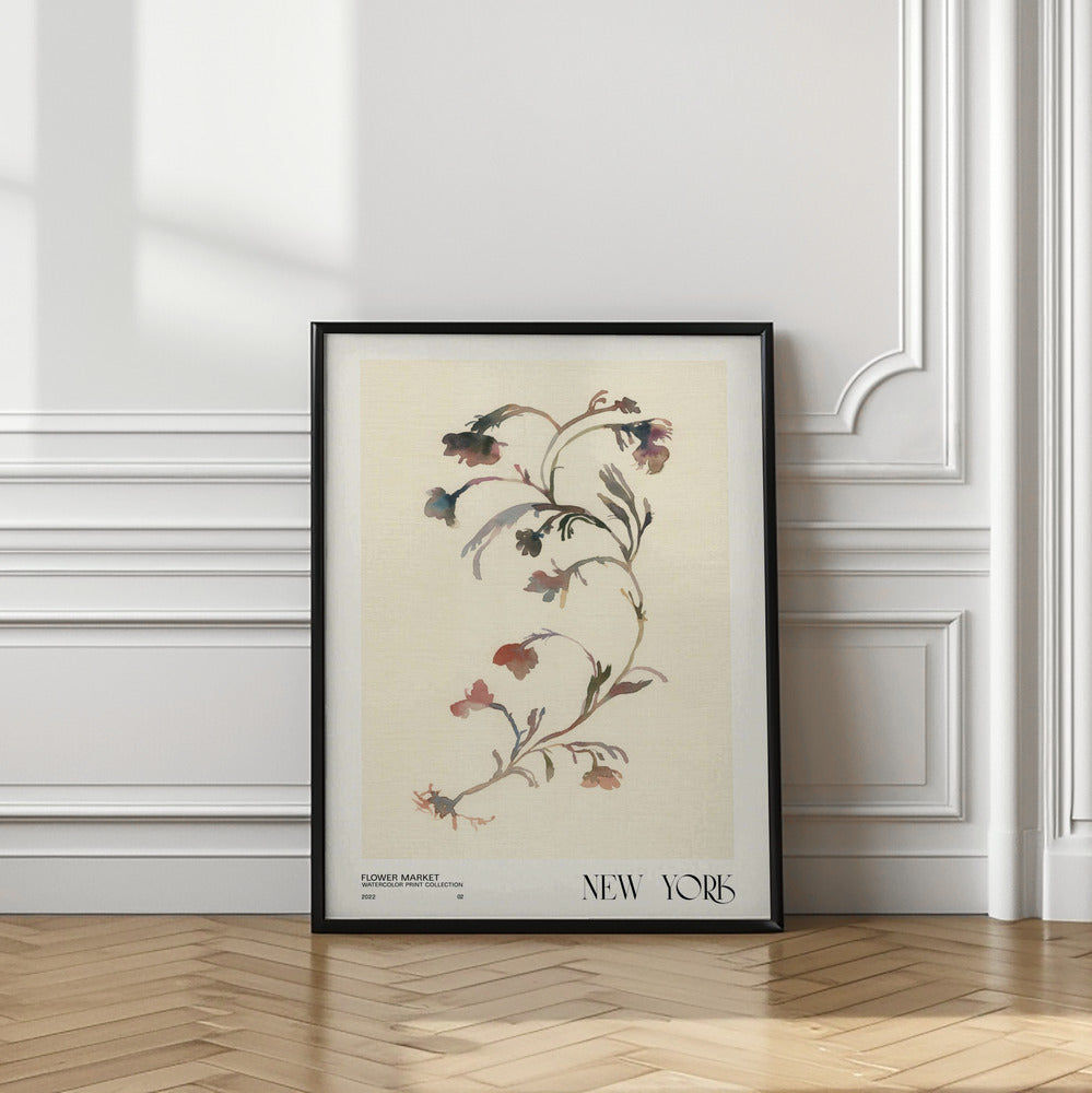 Watercolor print collection. Flower market - New York