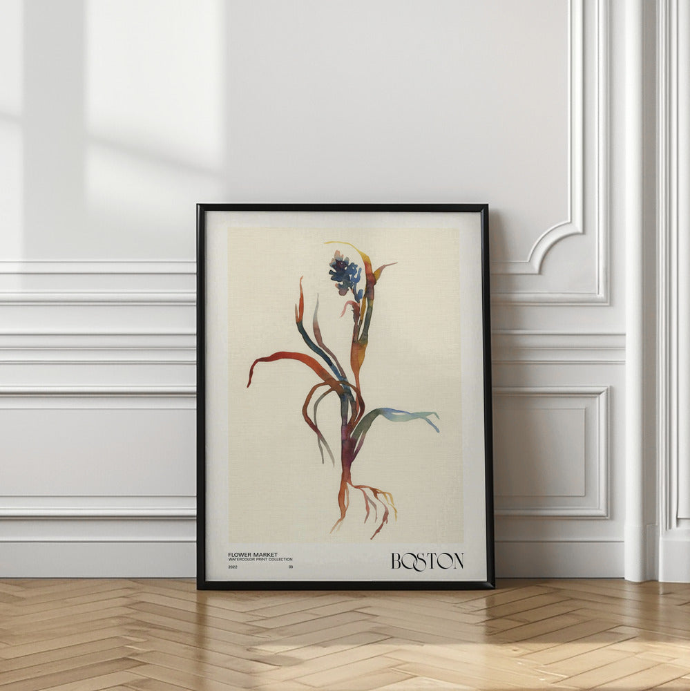 Watercolor print collection. Flower market - Boston