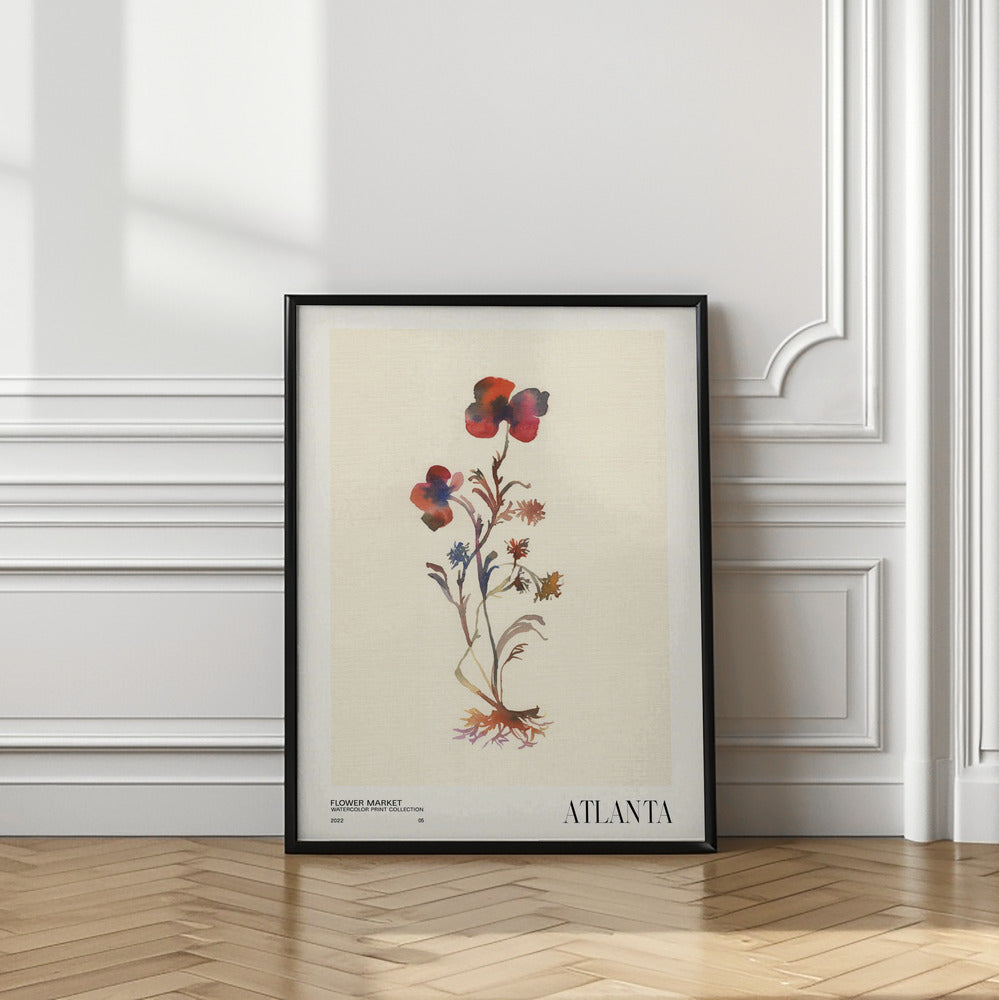 Watercolor print collection. Flower market - Atlanta
