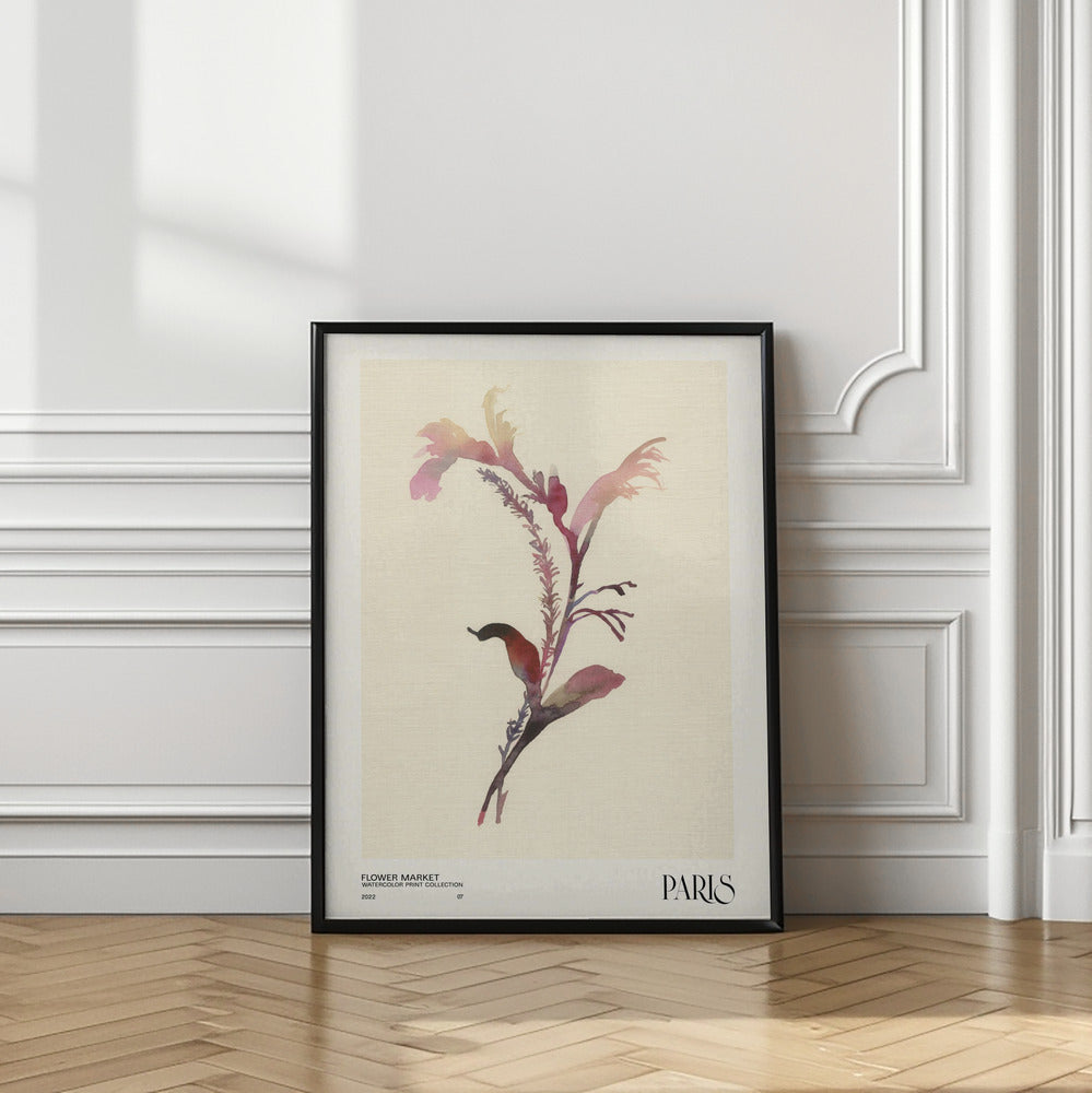 Watercolor print collection. Flower market - Paris
